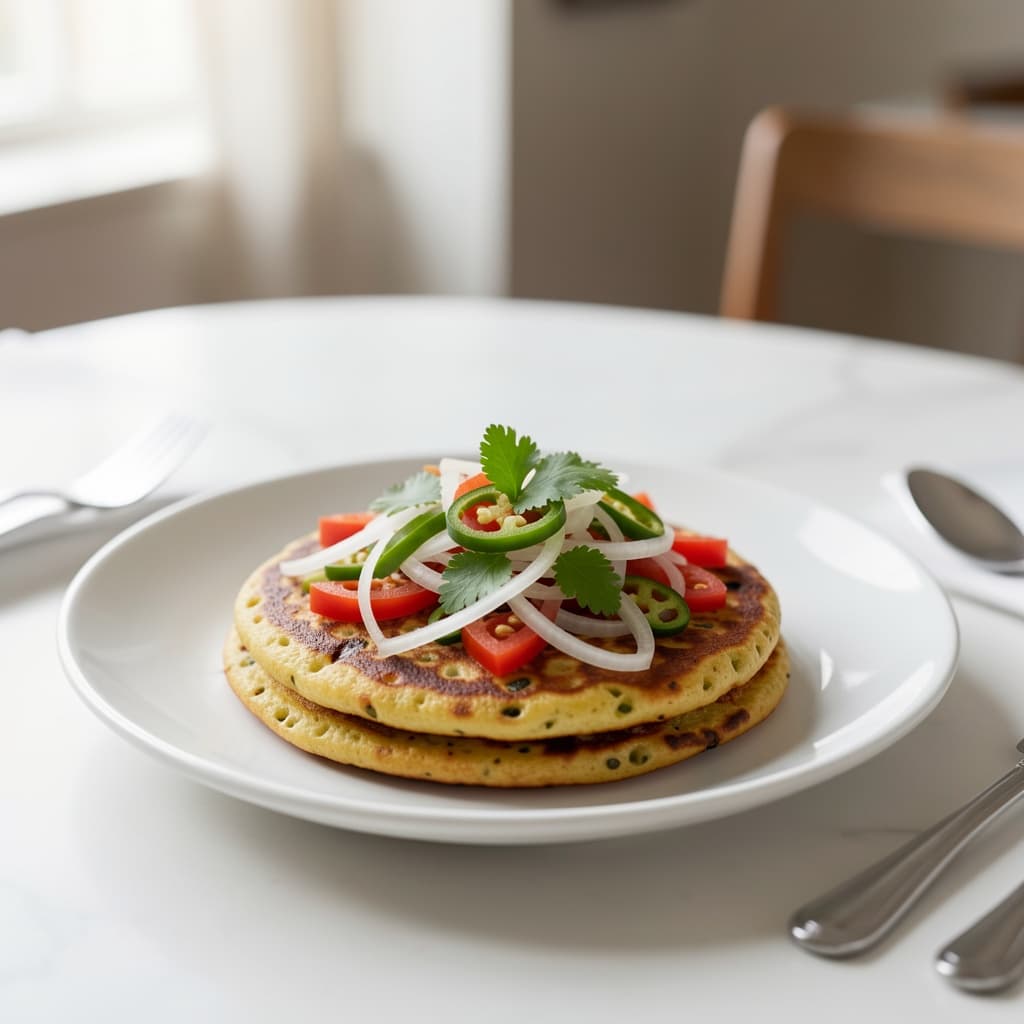 Onion Tomato Chili Uttapam