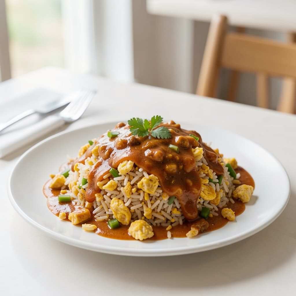Triple Shezwan Egg Fried Rice (Gravy)