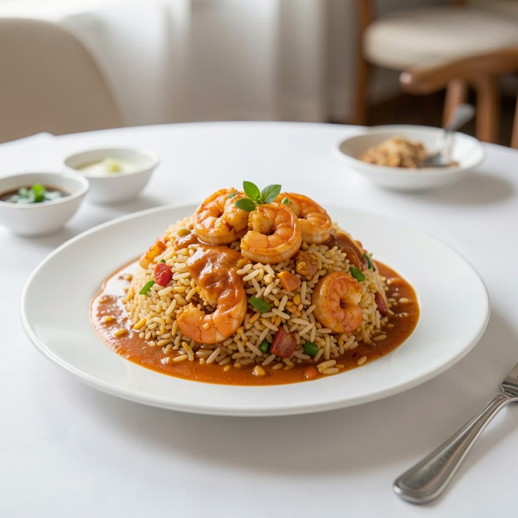 Triple Shezwan Shrimp Fried Rice (Gravy)