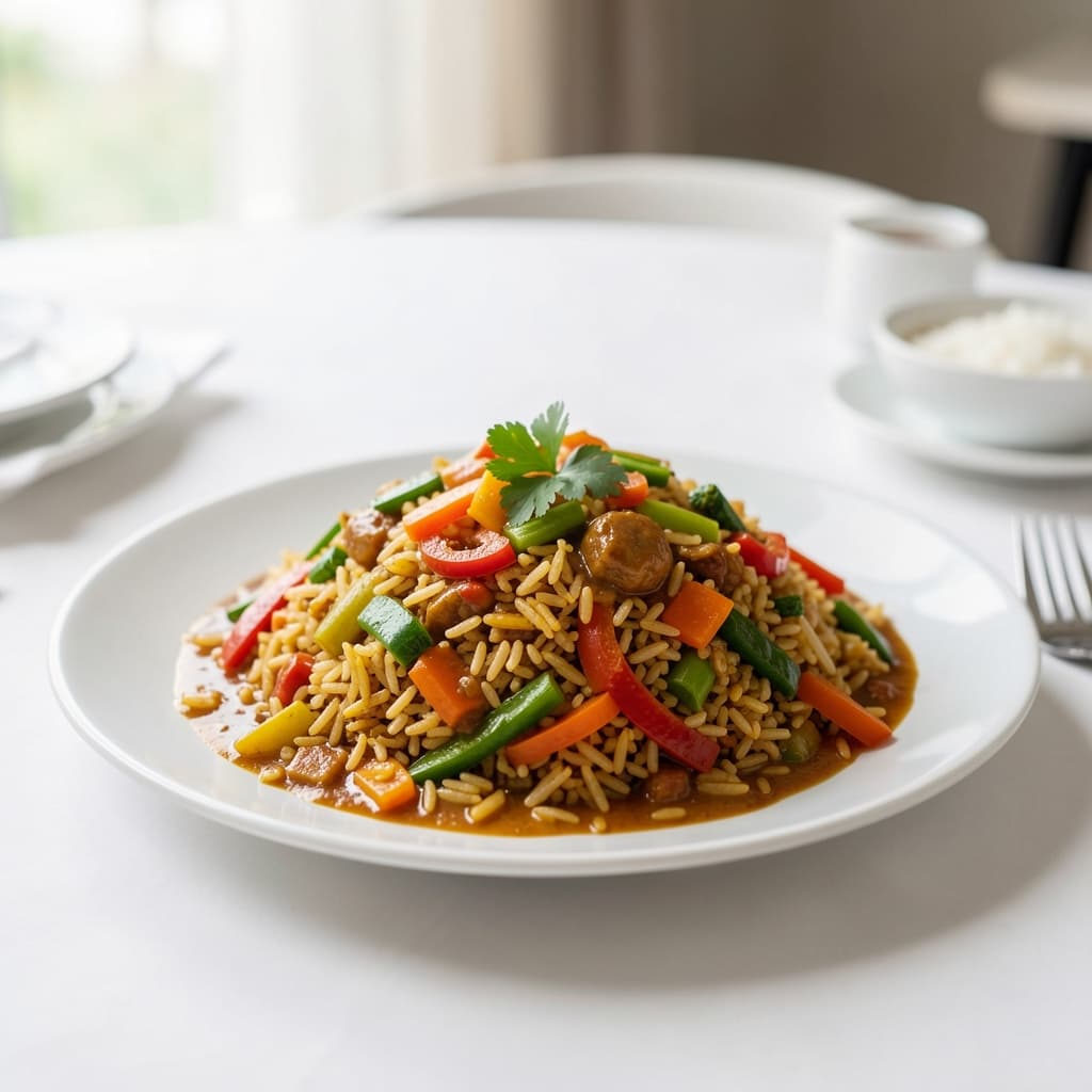 Triple Shezwan Vegetable Fried Rice (Gravy)